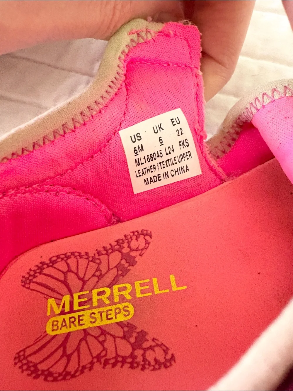 Merrell Bare Steps H20 Sandals Pink and Green Butterfly Toddler Girls Size 6T